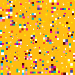 fun pixel squares seamless pattern