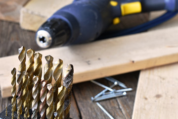 Drill Bits and Drill Close Up 