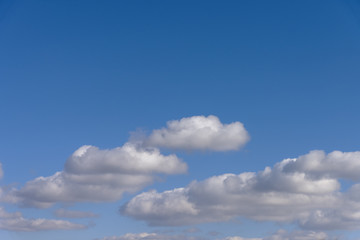 White clouds floating in the blue sky