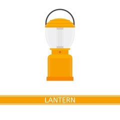Camping lantern vector icon isolated on white background, in flat style