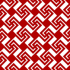 Swastika ornament seamless pattern red