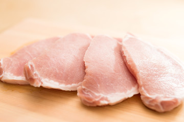 Raw pork meat close up