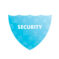 Line icons in shape Security