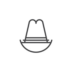 Cowboy hat line icon, outline vector sign, linear style pictogram isolated on white. Symbol, logo illustration. Editable stroke