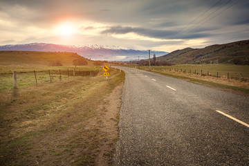 beautiful scenic of farm field in southland new zealand