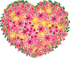 heart shape flower design