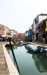 Colored houses on the lagoon