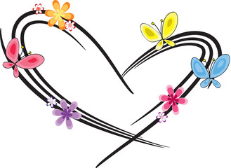 heart shape flower design