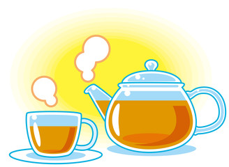 ガラスのティーポット