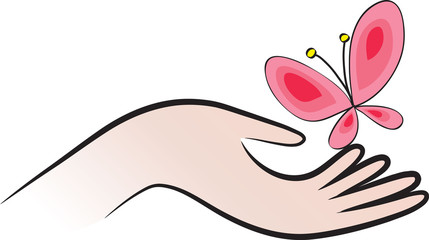 hand holding a plant