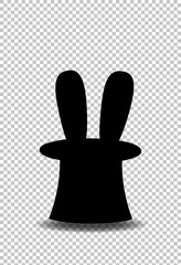 Top hat with bunny ears isolated on transparent background