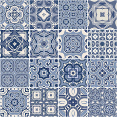 Traditional ornate portuguese decorative tiles azulejos.