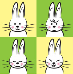 cartoon rabbit set