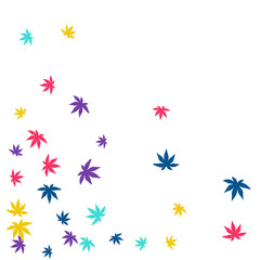 Cute vegetative pattern with simple small leaves for a greeting card or poster. Vector background for spring or summer design