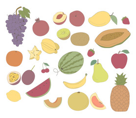 Illustration of fruit isolated on background