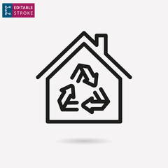 Ecology line vector icon. Editable stroke.