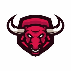 Animal Head - Bull - vector logo/icon illustration mascot
