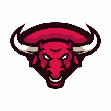 Animal Head - Bull - vector logo/icon illustration mascot
