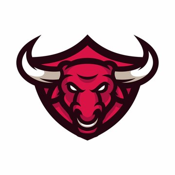 Animal Head - Bull - vector logo/icon illustration mascot
