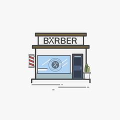 Illustration set of barber shop