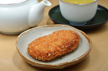 A Japanese deep fried dish , Japanese croquette  ,Korokke 