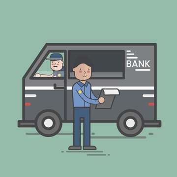 Illustration of delivery van