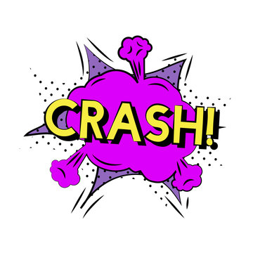 Crash cartoon word isolated on background