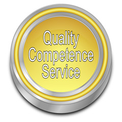 Quality Competence Service Button - 3D illustration