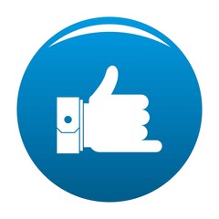 Hand call icon vector blue circle isolated on white background 