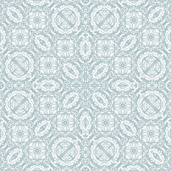 Orient vector classic pattern. Seamless abstract light blue and white background with vintage elements. Orient background