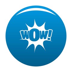 Comic boom icon vector blue circle isolated on white background 