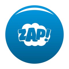 Comic boom zap icon vector blue circle isolated on white background 
