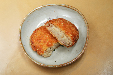 A Japanese deep fried dish , Japanese croquette  ,Korokke 