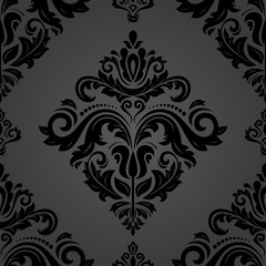 Orient vector classic dark pattern. Seamless abstract background with vintage elements. Orient background