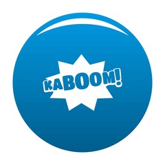 Comic boom kaboom icon vector blue circle isolated on white background 