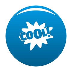 Comic boom cool icon vector blue circle isolated on white background 