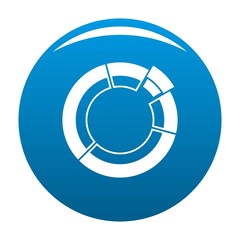 Circle chart icon vector blue circle isolated on white background 