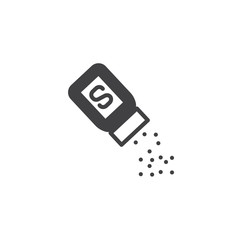 Salt shaker icon vector, filled flat sign, solid pictogram isolated on white. Symbol, logo illustration.
