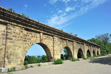 Fototapeta na wymiar Fortress wall in Odessa