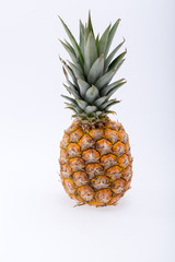 Ripe, fresh pineapple isolated on white background