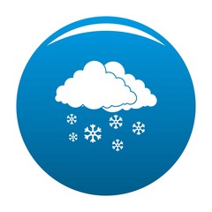 Snow cloud holiday icon vector blue circle isolated on white background 