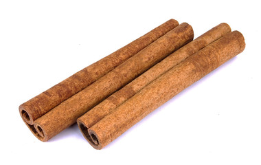 Cinnamon sticks isolated on white background