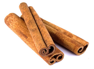 Cinnamon sticks isolated on white background