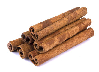 Cinnamon sticks isolated on white background