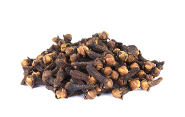Dry cloves spice isolated on white background