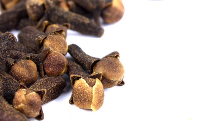 Dry cloves spice isolated on white background