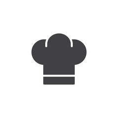 Chef hat icon vector, filled flat sign, solid pictogram isolated on white. Cuisine symbol, logo illustration.