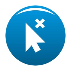 Obraz premium Cursor close element icon vector blue circle isolated on white background 