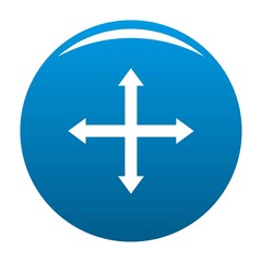 Cursor displacement web icon vector blue circle isolated on white background 