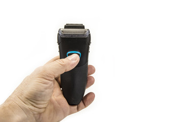 Electric shaver for men on the white background